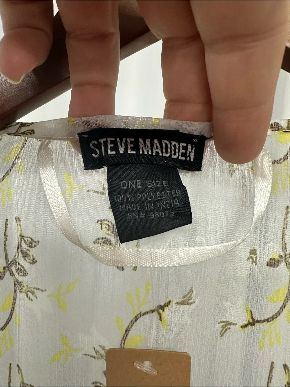 Steve Madden Sheer Floral Stripe Long Coverup - Yellow & Brown new with tags